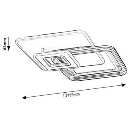 Rabalux - Dimmbarer LED-Aufbaukronleuchter LED/48W/230V 3000K/4000K/6000K + FB
