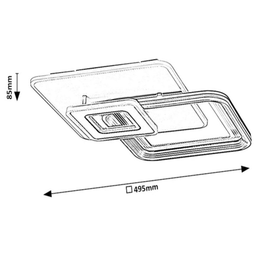 Rabalux - Dimmbarer LED-Aufbaukronleuchter LED/48W/230V 3000K/4000K/6000K + FB