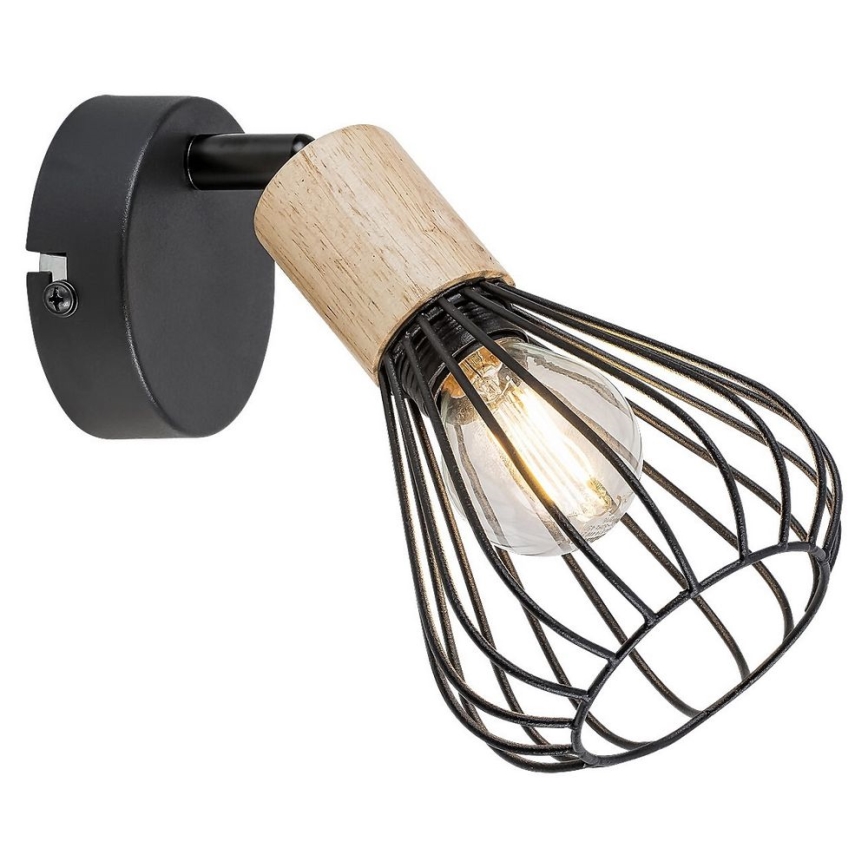 Rabalux - Wandleuchte mit 1xE14/25W/230V, schwarz/Buche