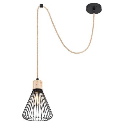 Rabalux - Hängeleuchte an Kabel 1xE27/40W/230V schwarz/Buche