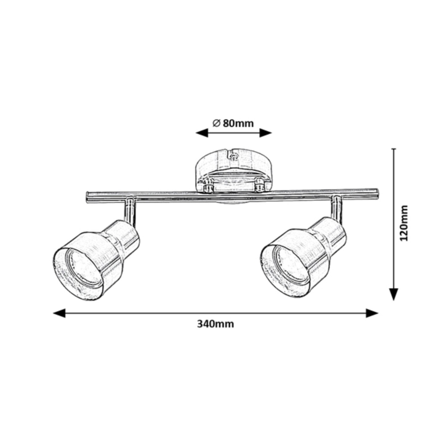Rabalux - Spotlight 2xGU10/50W/230V