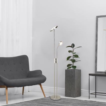 Rabalux - LED dimmbare Stehlampe LED/18,5W/230V + LED/4,5W mattchrom