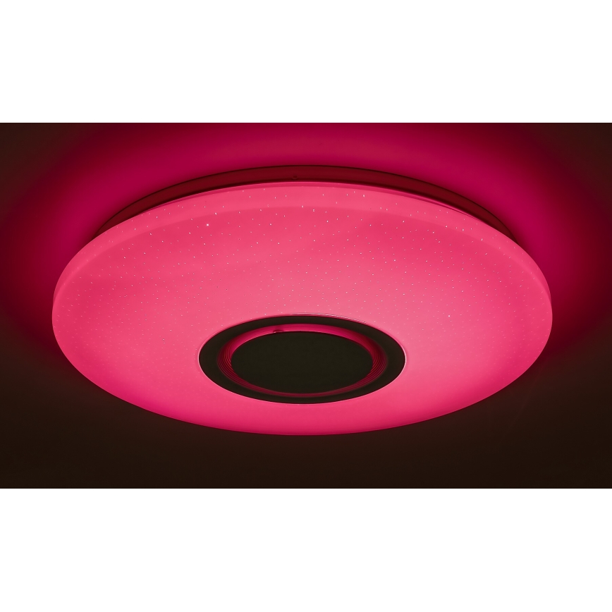 Rabalux - LED RGB dimmbare Deckenleuchte mit Lautsprecher, LED/24W/230V, Wi-Fi Tuya + Fernbedienung, Ø 40 cm