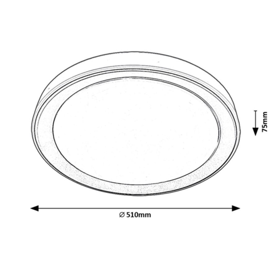 Rabalux - dimmbare RGB-LED-Deckenleuchte LED/40W/230V 2700-6500K Wi-Fi Tuya Ø 51 cm + Fernbedienung