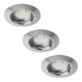 Rabalux - 3er-Set LED Badezimmer-Einbauleuchte 1xGU10/3W/230V IP44