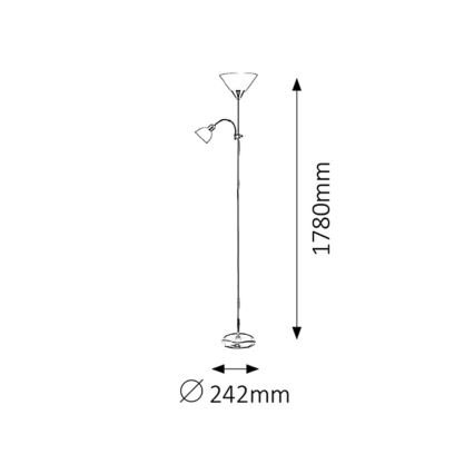 Rabalux - Stehlampe 1xE27/100W+E14/25W