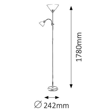 Rabalux - Stehlampe 1xE27/100W+E14/25W