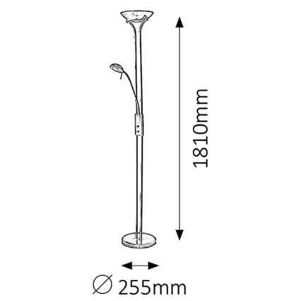 Rabalux - Dimmbare Stehlampe 1xR7s/230W + 1xG9/40W