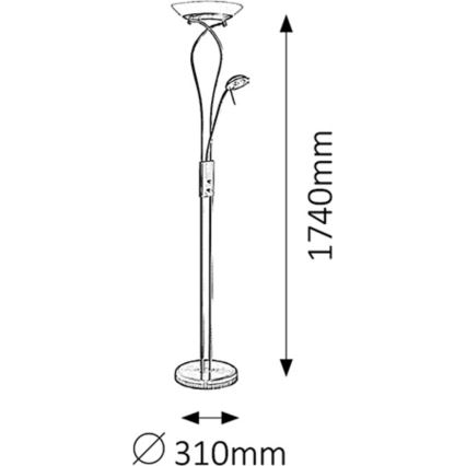 Rabalux - Dimmbare Stehlampe 1xR7s/230W + 1xG9/40W