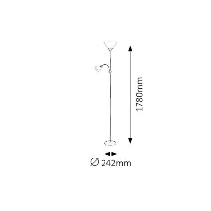 Rabalux - Stehlampe 1xE27/100W+1xE14/25W/230V braun