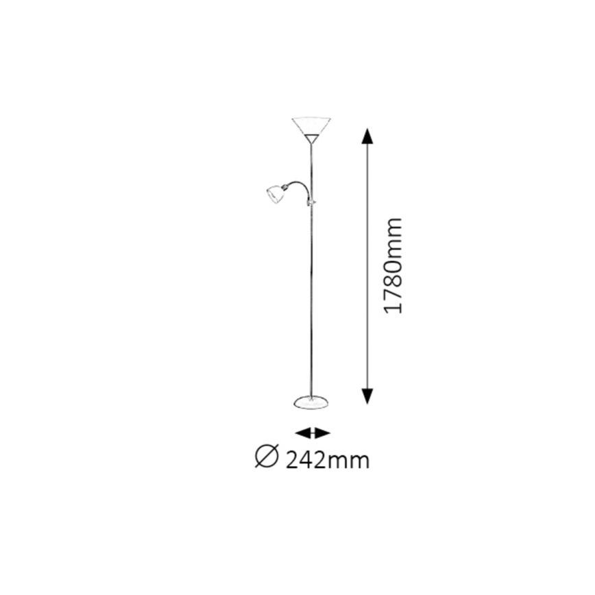 Rabalux - Stehleuchte 1xE27/100W+1xE14/25W/230V braun