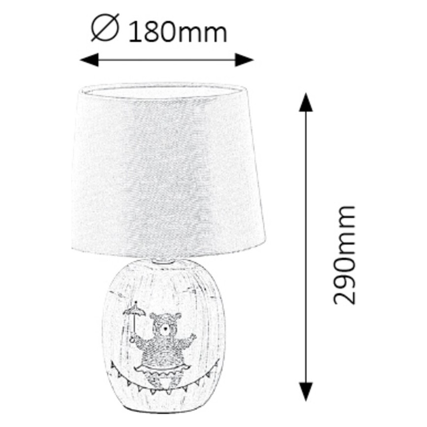 Rabalux - Tischlampe für Kinder 1xE14/40W/230V grau
