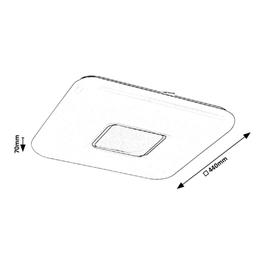 Rabalux - dimmbare LED-Deckenleuchte LED/70W/230V + Fernbedienung 44x44 cm