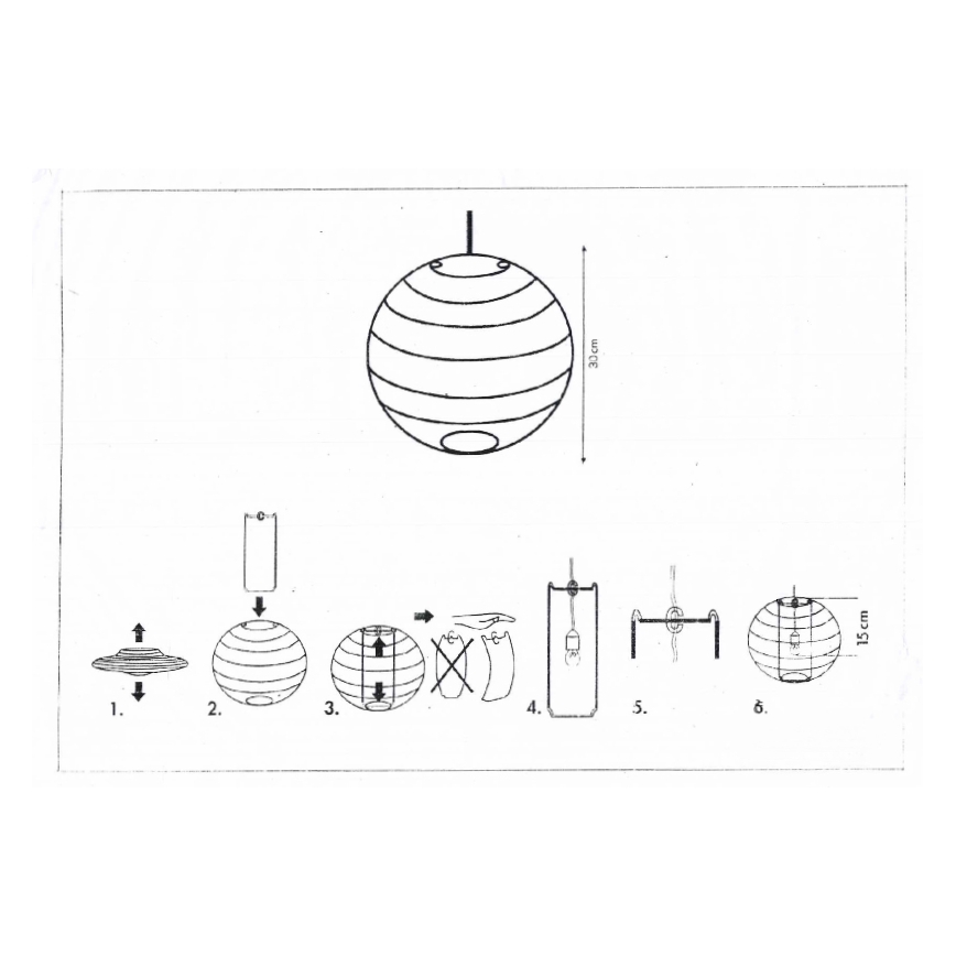Rabalux 4894 - Lampenschirm für RICE Deckenleuchte weiß E27 Ø 30 cm