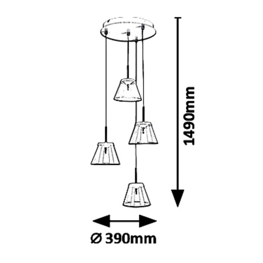Rabalux - LED-Hängeleuchte an Schnur AVIANA 4xLED/6W/230V