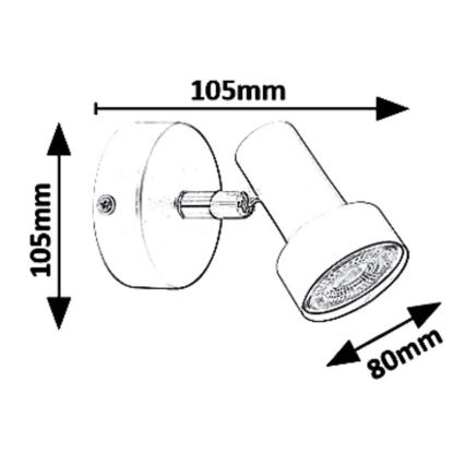 Rabalux 5322 - Wandspot KONRAD 1xGU10/50W/230V