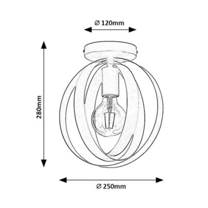 Rabalux - Deckenleuchte 1×E27/40W/230V, Ø 25 cm