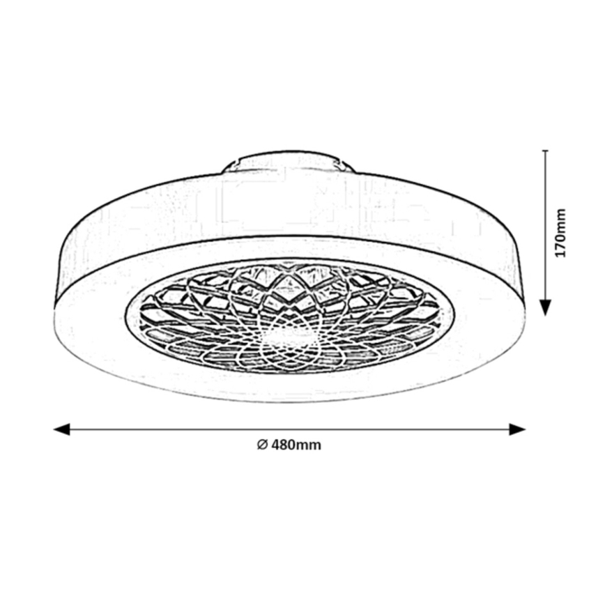 Rabalux - LED Dimmbare Deckenleuchte mit Ventilator LED/35W/230V 3000-6000K + Fernbedienung