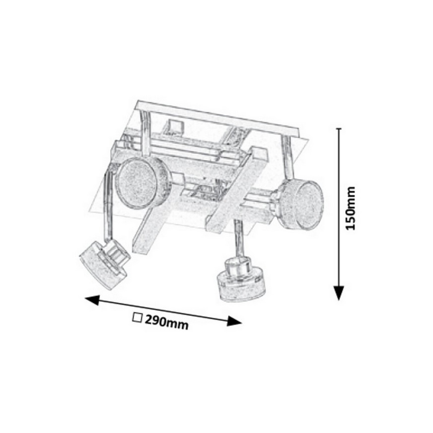 Rabalux - LED Decken-Spotlight 4xLED/5W/230V + 4xLED/3W/230V