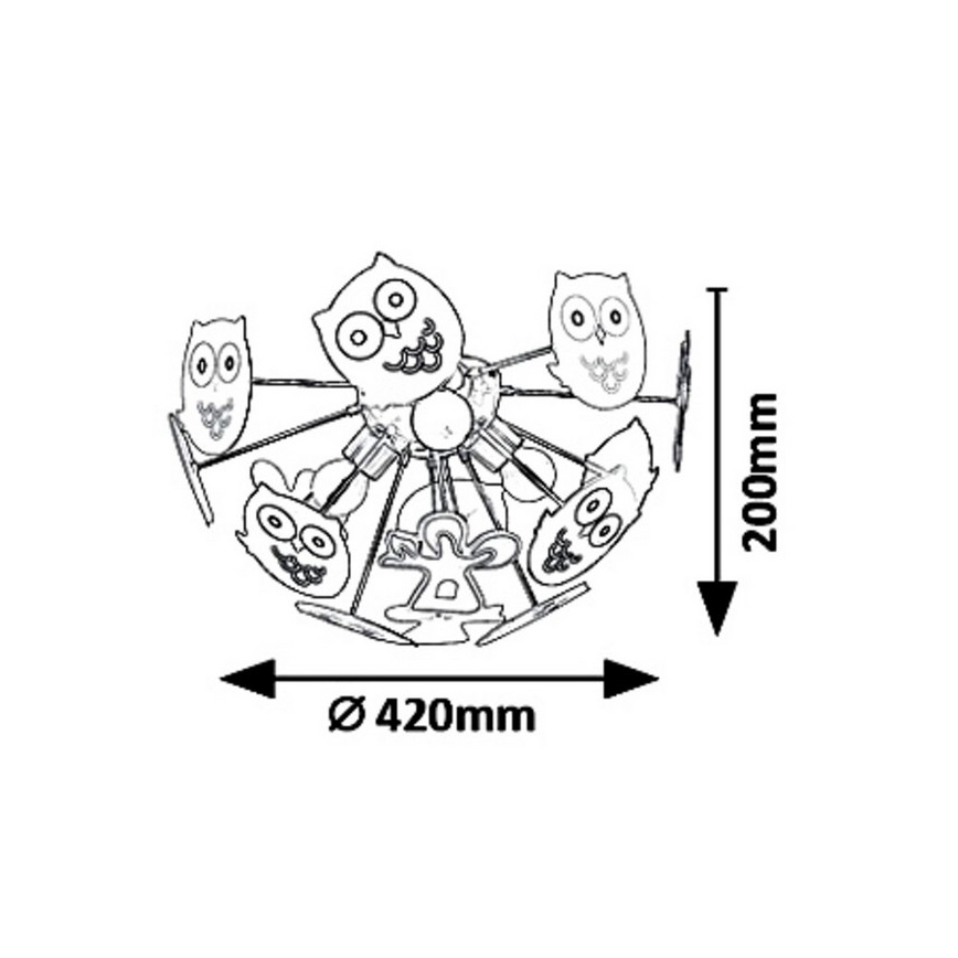 Rabalux 6389 - Kinder Deckenleuchte BIRDY 3xE14/40W/230V