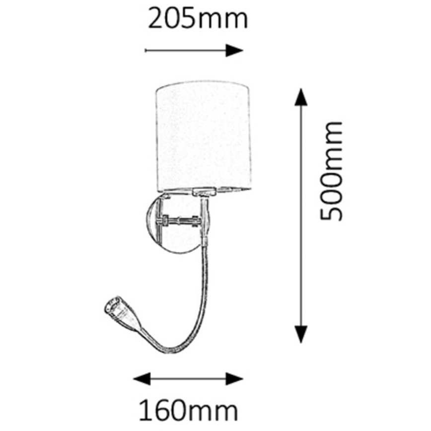Rabalux - LED Wandleuchte 1xE27/40W+LED/3W