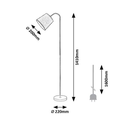 Rabalux - Bodenlampe 1xE27/25W/230V grau