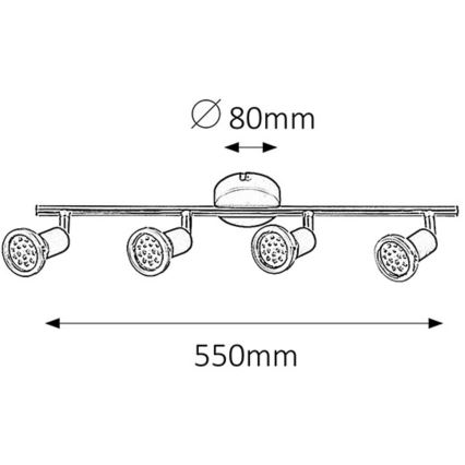 Rabalux - LED Spotlight 4xGU10/3W/230V