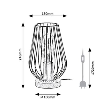 Rabalux - Tischlampe 1xE27/40W/230V schwarz