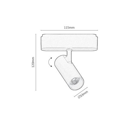 Rabalux - LED-Strahler für 1-Phasen-Schienensystem LED/6W/24V 3000K schwarz