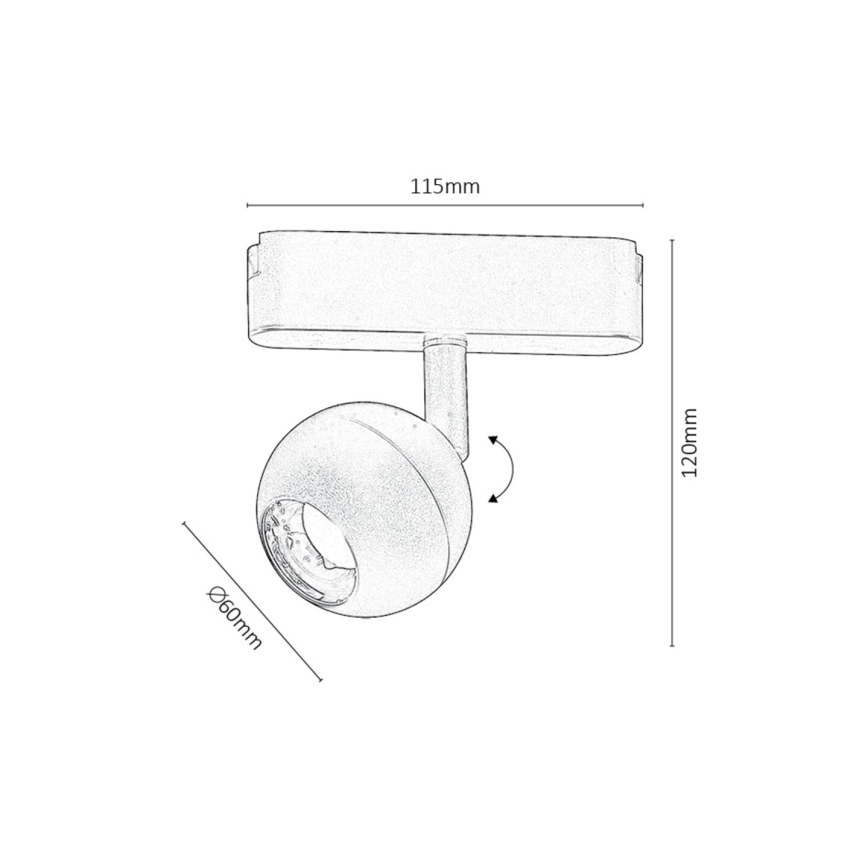 Rabalux - LED-Strahler für 1-Phasen-Schienensystem LED/5W/24V 3000K schwarz
