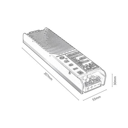 Rabalux - Einbau-Stromversorgung für Leuchten im Schienensystem 200W/24V