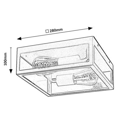 Rabalux - Outdoor-Deckenleuchte 2xE27/60W/230V IP23