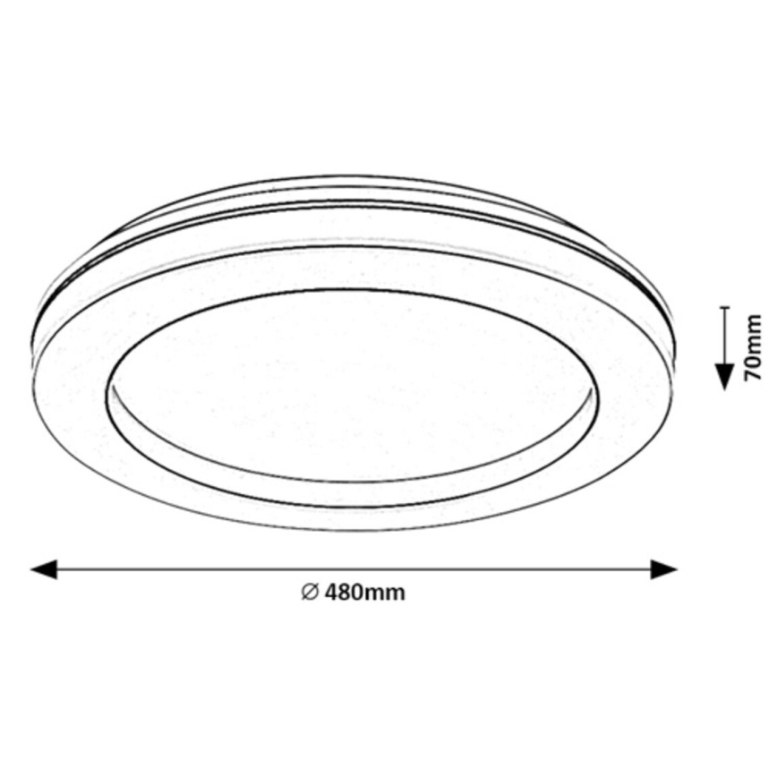 Rabalux - LED dimmbare Deckenleuchte LED/47W/230V 3000-6500K + Fernbedienung Ø 48 cm