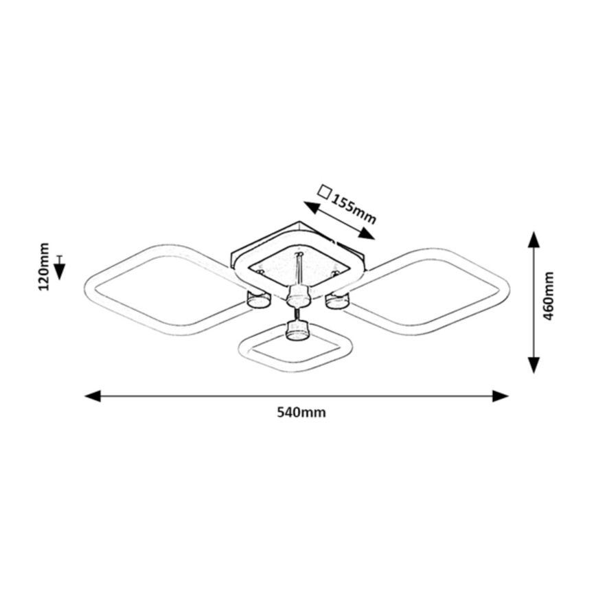 Rabalux - LED-dimmbare Deckenleuchte LED/47W/230V 3000/4000/6000K + Fernbedienung 46x54 cm