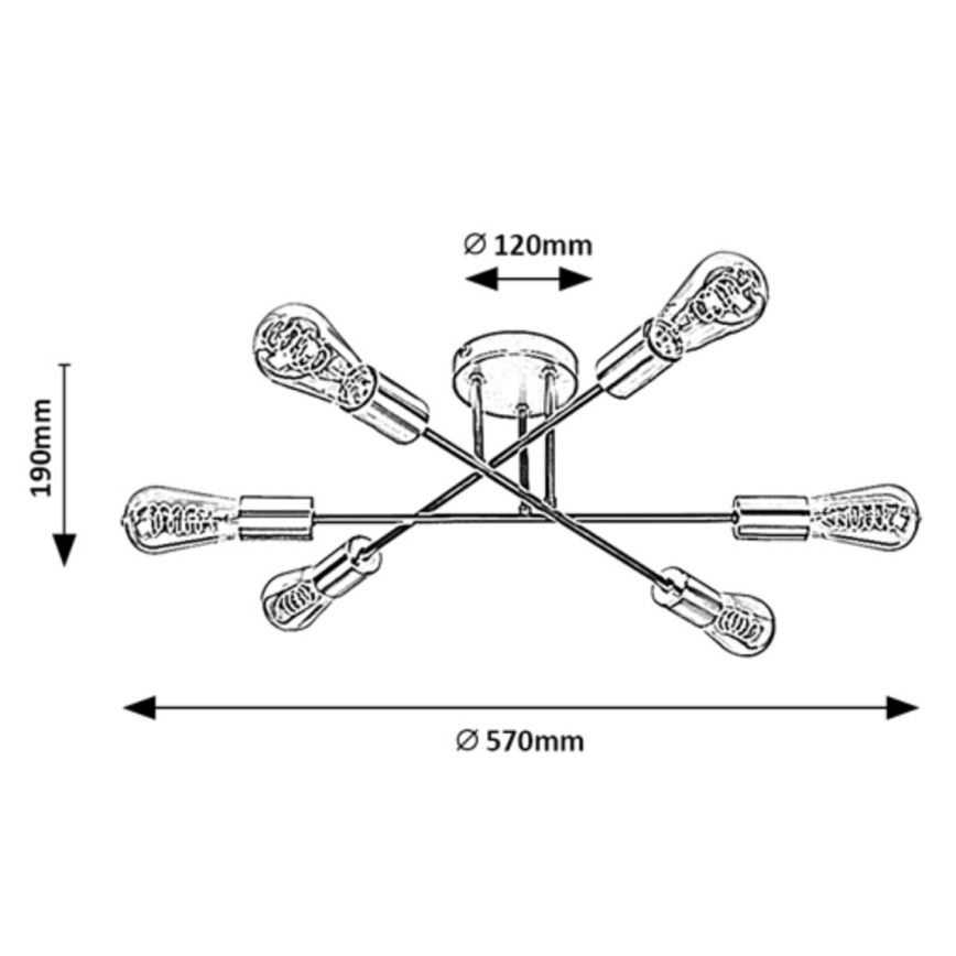 Rabalux - Deckenleuchte 6xE27/25W/230V