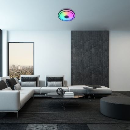 Rabalux - LED RGB dimmbare Deckenleuchte mit integriertem Lautsprecher LED/24W/230V 3000-6500K + Fernbedienung Ø 39,5 cm