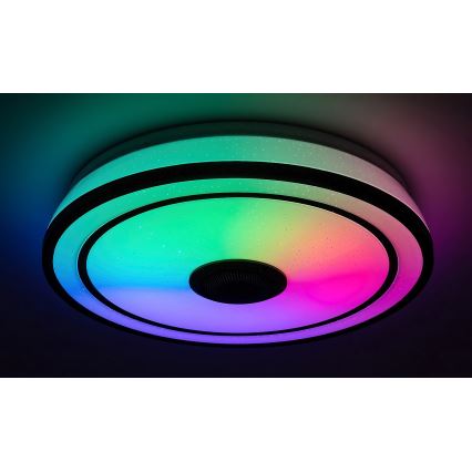 Rabalux - LED RGB dimmbare Deckenleuchte mit integriertem Lautsprecher LED/24W/230V 3000-6500K + Fernbedienung Ø 39,5 cm