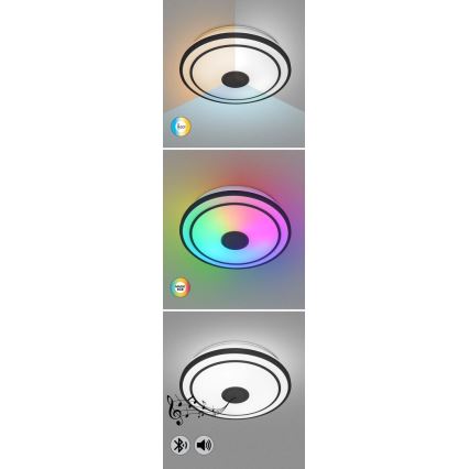 Rabalux - LED RGB dimmbare Deckenleuchte mit integriertem Lautsprecher LED/24W/230V 3000-6500K + Fernbedienung Ø 39,5 cm
