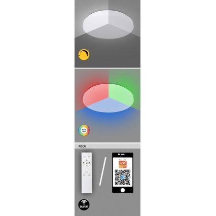 Rabalux - LED RGB dimmbares Deckenleuchte LED/24W/230V Wi-Fi Tuya 3000-6500K 31 cm
