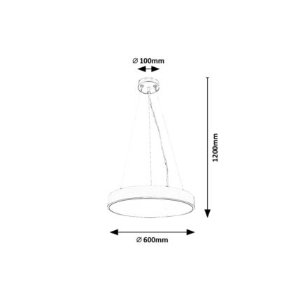 Rabalux - Dimmbare LED-Hängeleuchte an Schnur LED/60W/230V silbern 3000-6000K + Fernbedienung