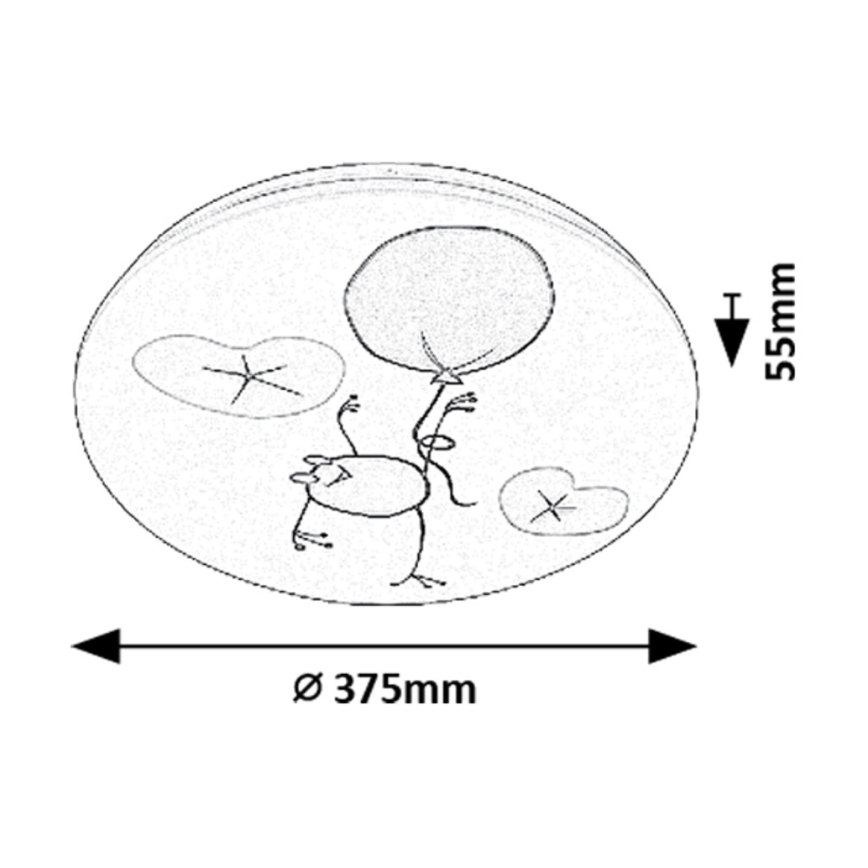 Rabalux - LED-Kinder-Deckenleuchte, 24 W, 230 V, 3000 K, Ø 37,5 cm