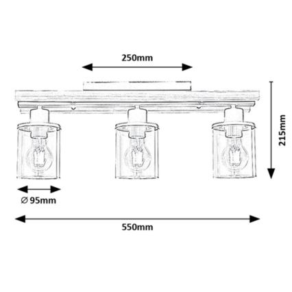 Rabalux - Deckenleuchte 3xE27/230V