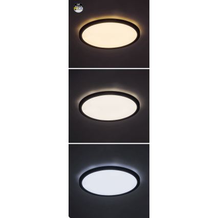 Rabalux - LED Deckenleuchte LED/36W/230V 3000/4000/6000K Ø 40 cm schwarz