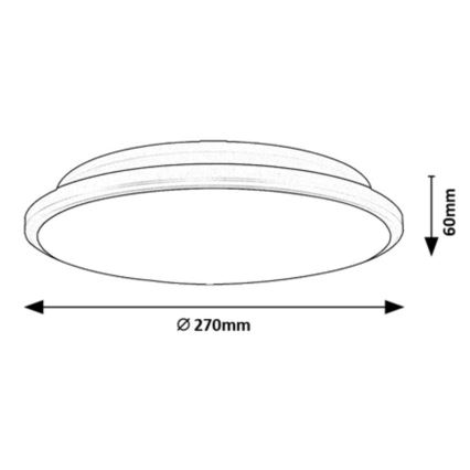 Rabalux - LED-Deckenleuchte LED/18W/230V 3000K schwarz 27 cm