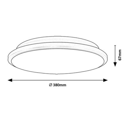 Rabalux - LED-Deckenleuchte LED/24W/230V 3000K schwarz 38 cm