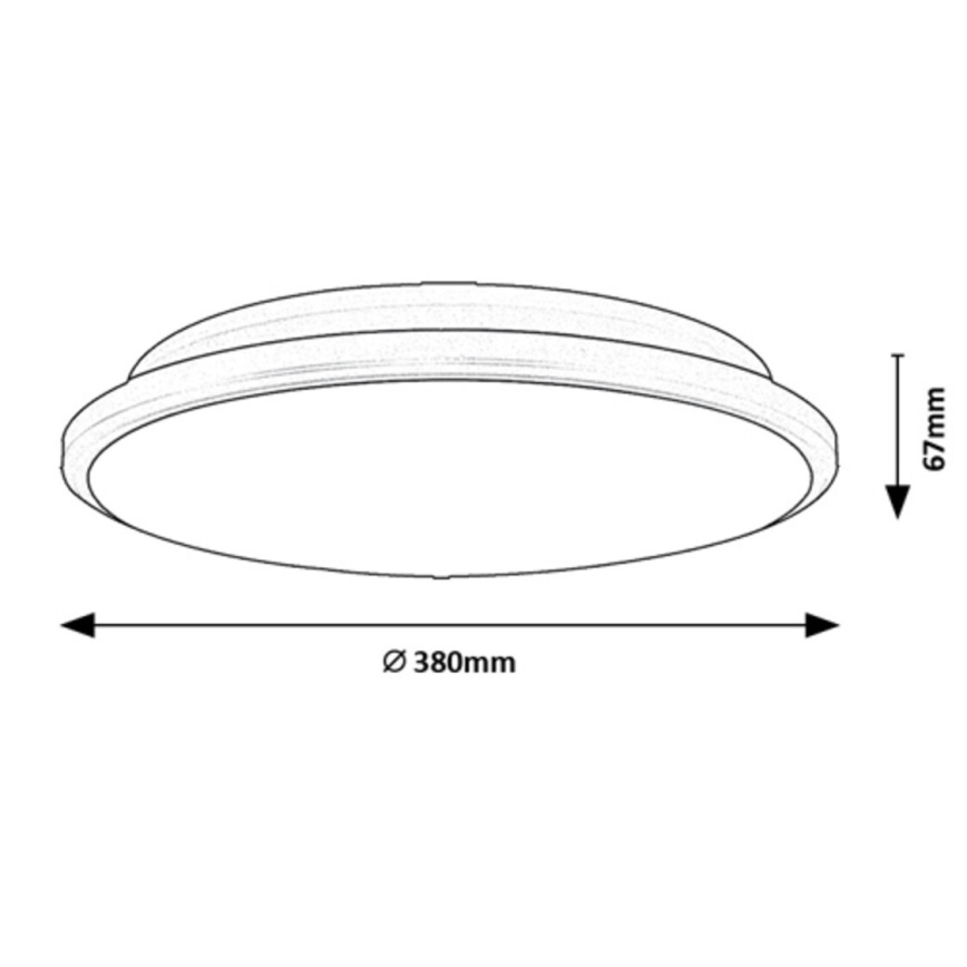 Rabalux - LED-Deckenleuchte LED/24W/230V 3000K schwarz 38 cm