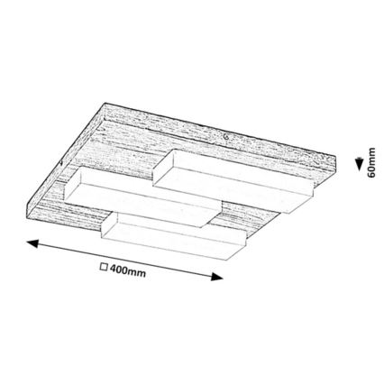 Rabalux - LED-Deckenleuchte LED/30W/230V 3000K Eiche