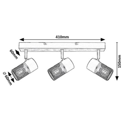 Rabalux - Strahler 3xE14/40W/230V Eiche