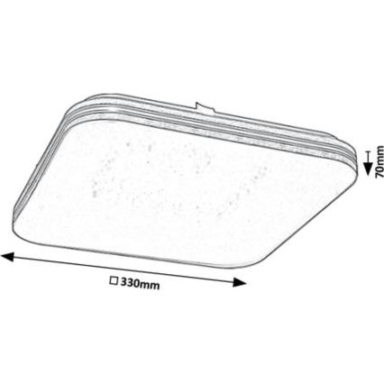 Rabalux - LED-Deckenleuchte LED/18W/230V 3000K 33x33 cm