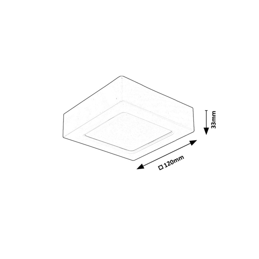 Rabalux - LED-Deckenleuchte LED/7W/230V 4000K 12x12 cm schwarz